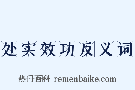 处实效功反义词是什么意思的图片